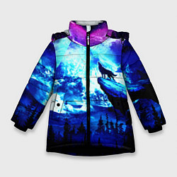 Куртка зимняя для девочки МОЛЧАНИЕ ЛУНЫ, цвет: 3D-черный