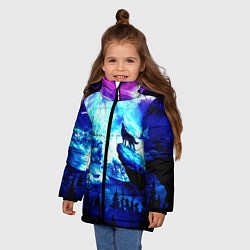 Куртка зимняя для девочки МОЛЧАНИЕ ЛУНЫ, цвет: 3D-черный — фото 2