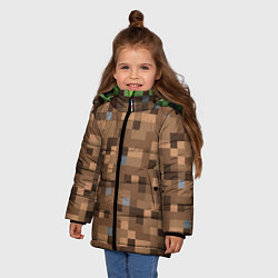 Куртка зимняя для девочки ЗЕМЛЯ DIRT MINECRAFT, цвет: 3D-светло-серый — фото 2