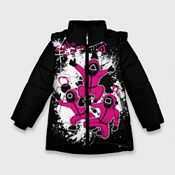 Куртка зимняя для девочки Squid game: firework, цвет: 3D-черный