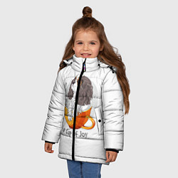 Куртка зимняя для девочки Кавалер Кинг Чарльз Спаниель, цвет: 3D-черный — фото 2