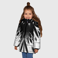 Куртка зимняя для девочки Белый и черный - коллекция Лучи - Хуф и Ся, цвет: 3D-черный — фото 2