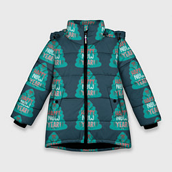 Куртка зимняя для девочки Ёлки-елки, цвет: 3D-черный