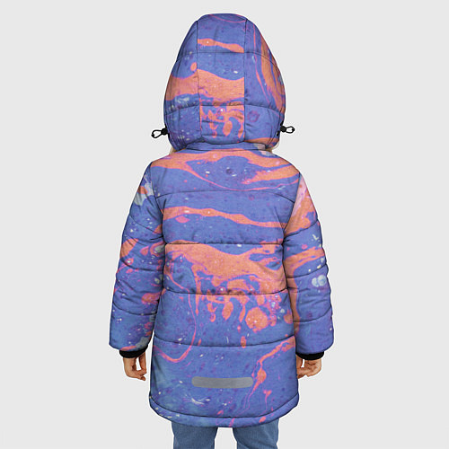 Зимняя куртка для девочки Текстура Fluid Art / 3D-Светло-серый – фото 4