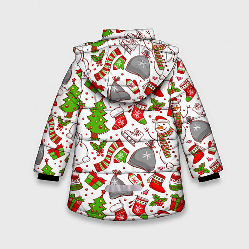 Зимняя куртка для девочки Новый Год! / 3D-Красный – фото 2