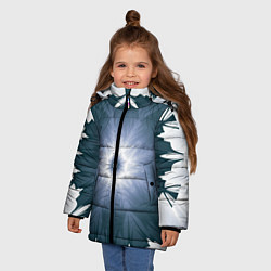 Куртка зимняя для девочки Снежинка Абстракция Синий, цвет: 3D-светло-серый — фото 2