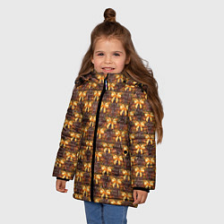 Куртка зимняя для девочки Бантики паттерн, цвет: 3D-светло-серый — фото 2