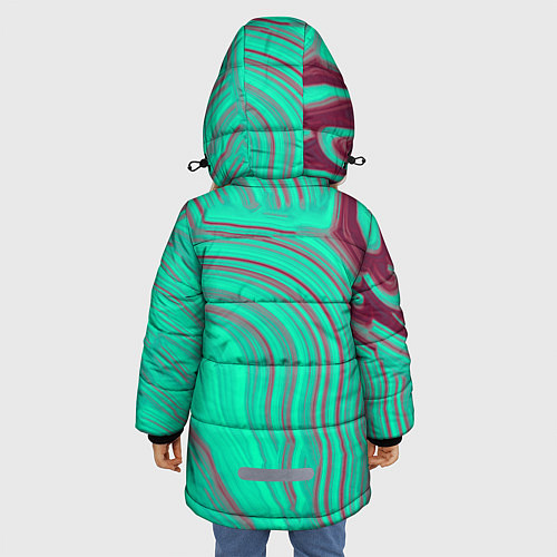 Зимняя куртка для девочки Зеленый прилив / 3D-Светло-серый – фото 4