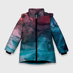 Куртка зимняя для девочки Туманная вода, цвет: 3D-черный