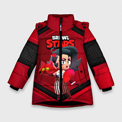 Куртка зимняя для девочки LOLA red black 3D, цвет: 3D-черный