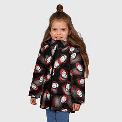 Куртка зимняя для девочки БУМАЖНЫЙ ДОМ ПАТТЕРН МАСКА ДАЛИ, цвет: 3D-светло-серый — фото 2
