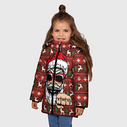 Куртка зимняя для девочки Bad Santa Плохой Санта, цвет: 3D-красный — фото 2