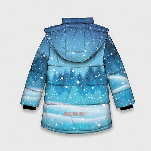 Зимняя куртка для девочки ЗИМНИЙ ЛЕС WINTER FOREST / 3D-Красный – фото 2