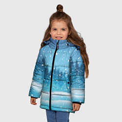 Куртка зимняя для девочки ЗИМНИЙ ЛЕС WINTER FOREST, цвет: 3D-красный — фото 2