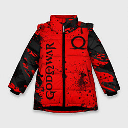 Куртка зимняя для девочки God of War Брызги крови, цвет: 3D-черный