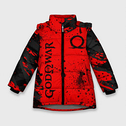 Куртка зимняя для девочки God of War Брызги крови, цвет: 3D-светло-серый