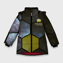 Куртка зимняя для девочки JWST space cell theme, цвет: 3D-красный