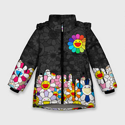 Куртка зимняя для девочки MURAKAMI МУРАКАМИ ПОТЕКИ, цвет: 3D-светло-серый