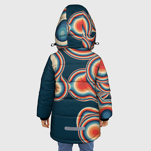Зимняя куртка для девочки Растекающиеся пятна / 3D-Светло-серый – фото 4