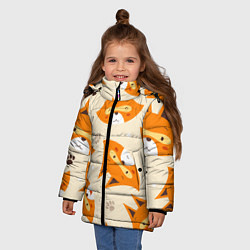 Куртка зимняя для девочки ЛИСА ПАТТЕРН УЗОР, цвет: 3D-красный — фото 2