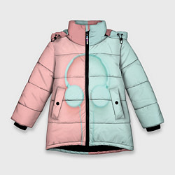 Куртка зимняя для девочки Музыкальное настроение, цвет: 3D-черный