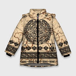 Куртка зимняя для девочки AztecsАцтеки, цвет: 3D-светло-серый
