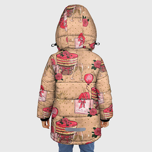 Зимняя куртка для девочки Праздничное настроение - сюрприз / 3D-Светло-серый – фото 4