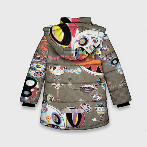 Зимняя куртка для девочки Арт Монстров / 3D-Светло-серый – фото 2