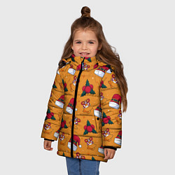 Куртка зимняя для девочки Новогоднее настроениe, цвет: 3D-красный — фото 2