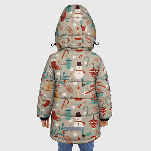 Зимняя куртка для девочки Новый Год 2О22 / 3D-Светло-серый – фото 4