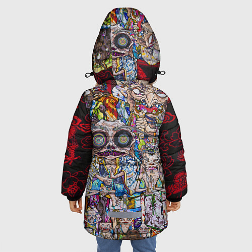 Зимняя куртка для девочки Такаси Мураками Остров мертвых / 3D-Светло-серый – фото 4