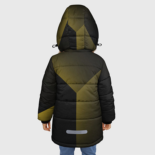 Зимняя куртка для девочки Градиентные полосы / 3D-Светло-серый – фото 4