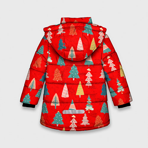 Зимняя куртка для девочки Новый год / 3D-Красный – фото 2