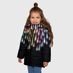 Куртка зимняя для девочки Праздничные Огни, цвет: 3D-светло-серый — фото 2