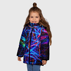 Куртка зимняя для девочки NEON LINES Glowing Lines Effect, цвет: 3D-красный — фото 2