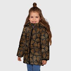 Куртка зимняя для девочки Кофейные отпечатки, цвет: 3D-светло-серый — фото 2