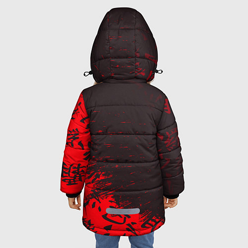 Зимняя куртка для девочки Токийские мстители Горизонтальная надпись / 3D-Светло-серый – фото 4