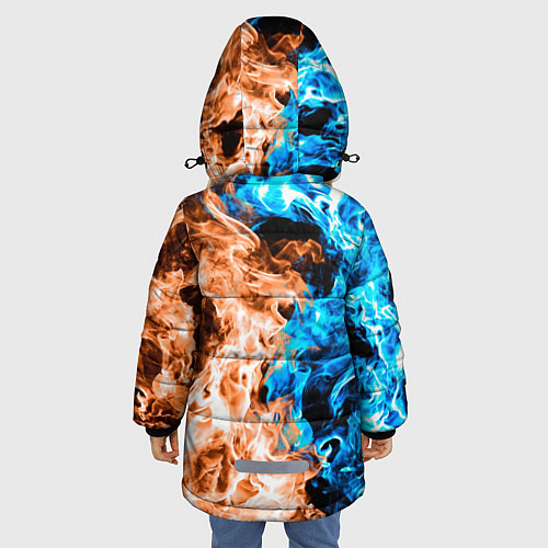 Зимняя куртка для девочки Огненное пламя / 3D-Светло-серый – фото 4