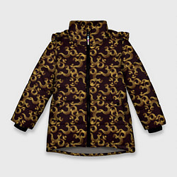 Куртка зимняя для девочки Ом Аум - Сакральный Символ, цвет: 3D-светло-серый