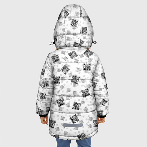 Зимняя куртка для девочки PATTERN QR CODE / 3D-Светло-серый – фото 4