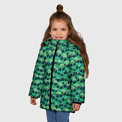 Куртка зимняя для девочки Инопланетяне НЛО, цвет: 3D-светло-серый — фото 2