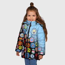Куртка зимняя для девочки МАНЧЕСТЕР СИТИ MANCHESTER CITY, цвет: 3D-светло-серый — фото 2