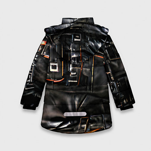 Зимняя куртка для девочки Стиль терминатора / 3D-Светло-серый – фото 2