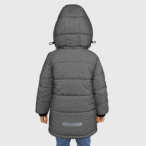 Зимняя куртка для девочки Зиг-заг Классика / 3D-Светло-серый – фото 4