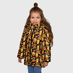 Куртка зимняя для девочки Fast Food Фастфуд, цвет: 3D-красный — фото 2