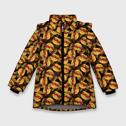Куртка зимняя для девочки Бургеры Burgers, цвет: 3D-светло-серый