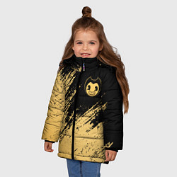 Куртка зимняя для девочки Bendy and the ink machine - Вектор, цвет: 3D-светло-серый — фото 2
