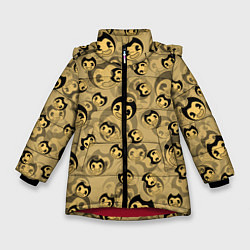 Куртка зимняя для девочки PATTERN BENDY AND THE INK MACHINE, цвет: 3D-красный