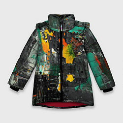 Зимняя куртка для девочки Пятна краски