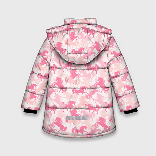 Зимняя куртка для девочки Розовые Единороги / 3D-Светло-серый – фото 2